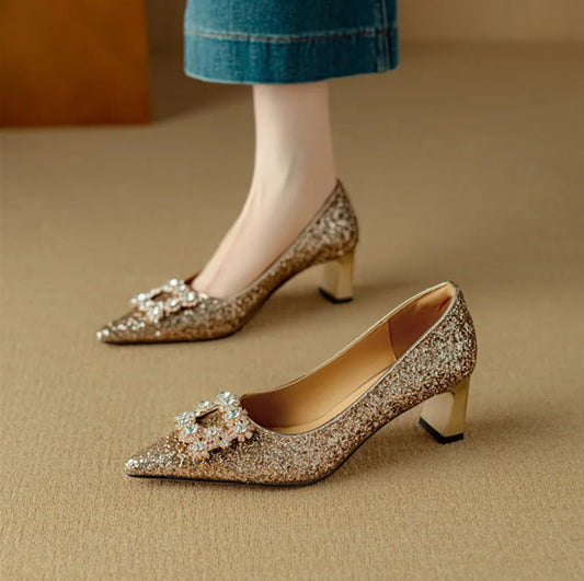 Gloria | Glitter Embellished Pumps