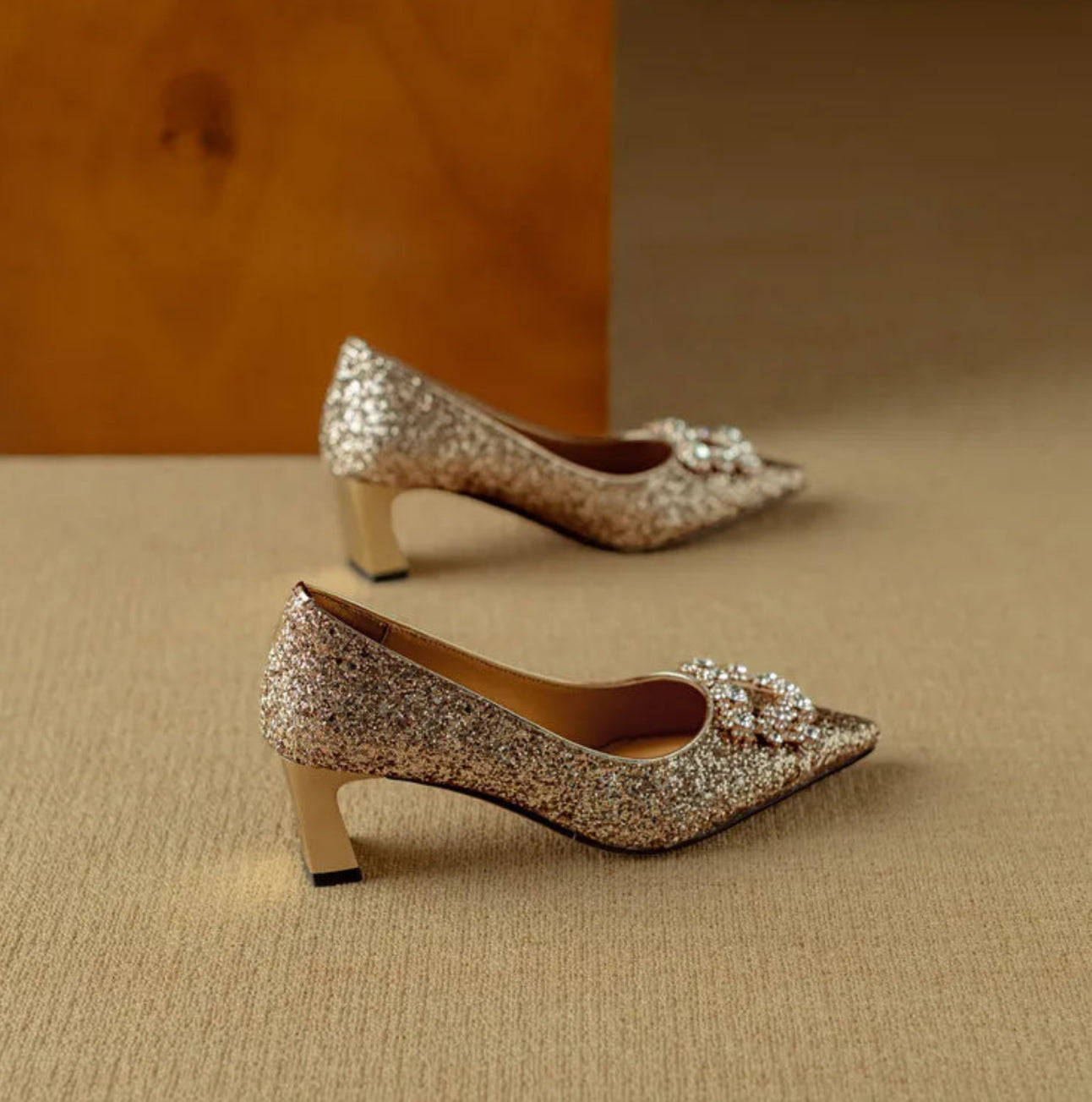 Gloria | Glitter Embellished Pumps