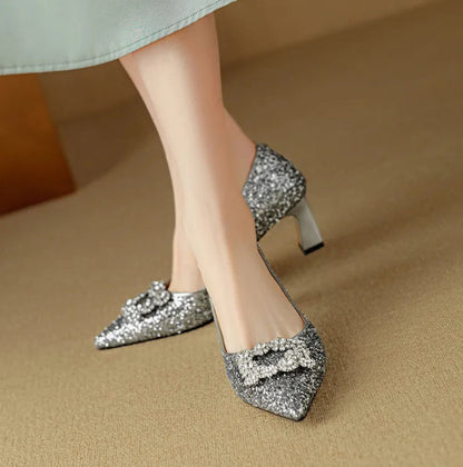 Gloria | Glitter Embellished Pumps