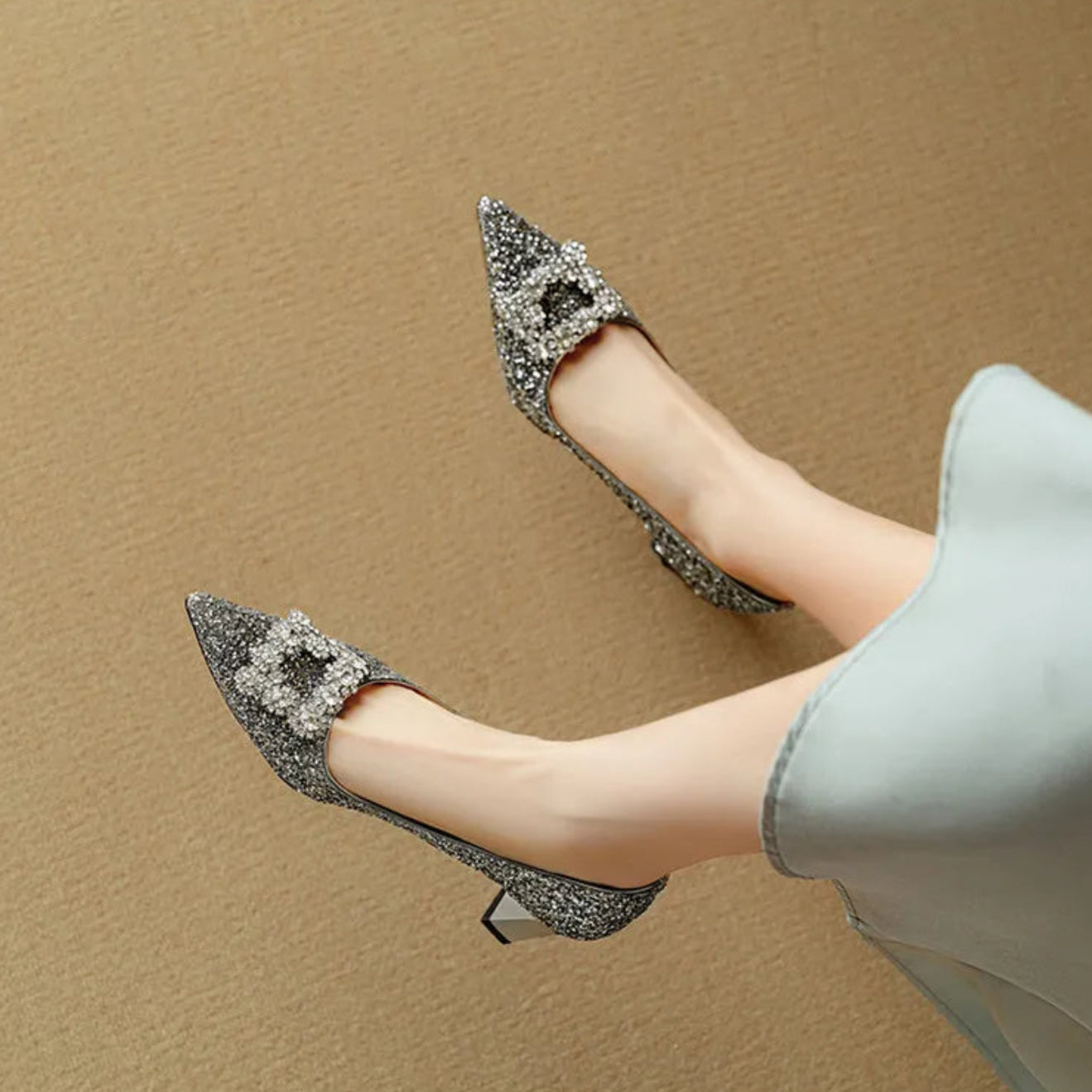 Gloria | Glitter Embellished Pumps