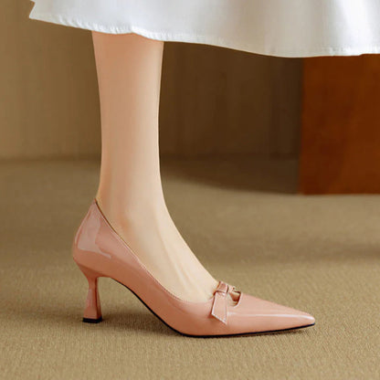 Elaine | Bow Detail Patent Pumps