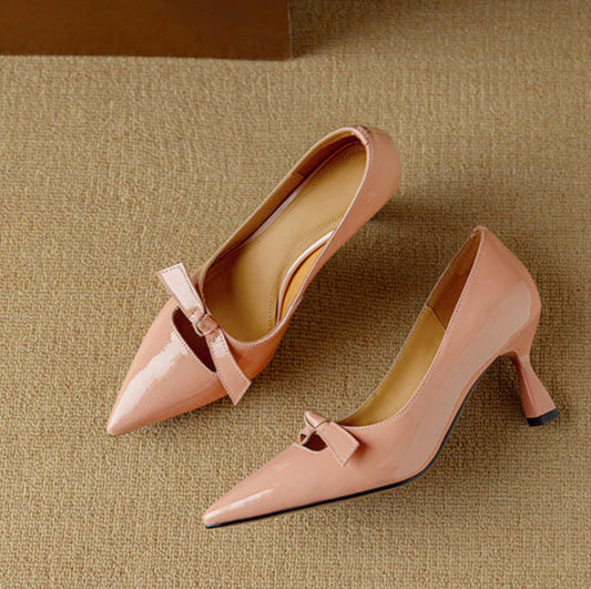 Elaine | Bow Detail Patent Pumps