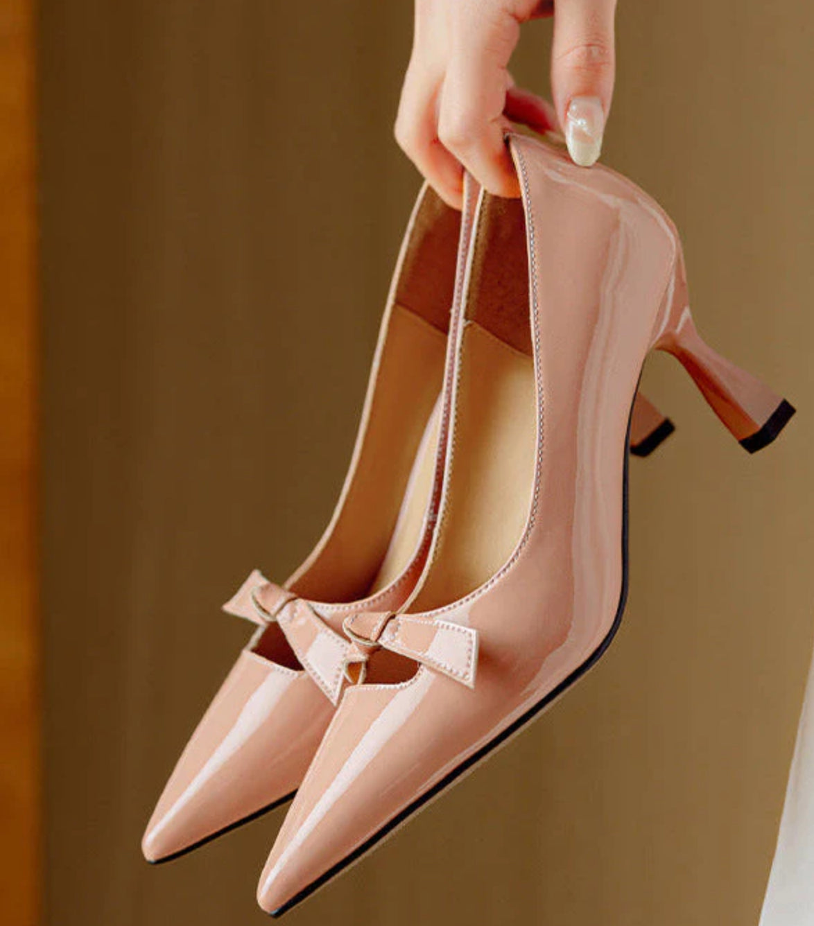 Elaine | Bow Detail Patent Pumps