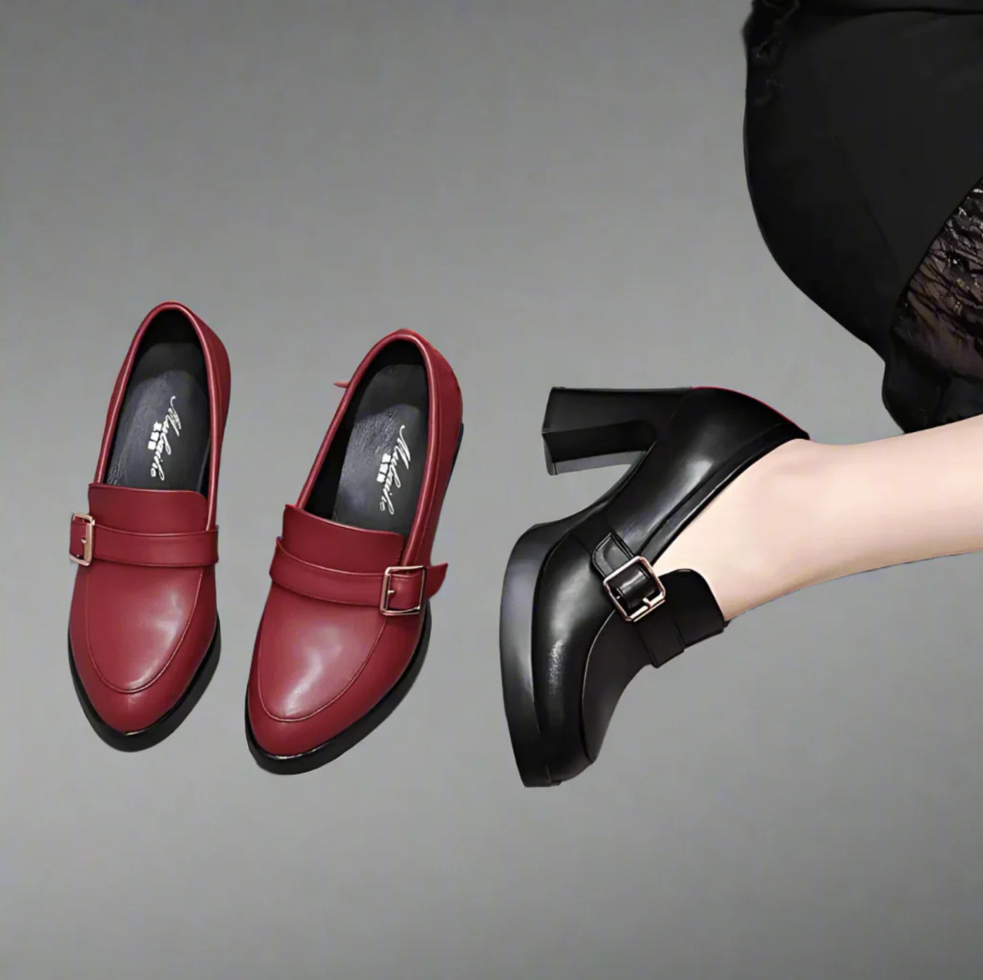 Claudia | Buckle Platform Pumps