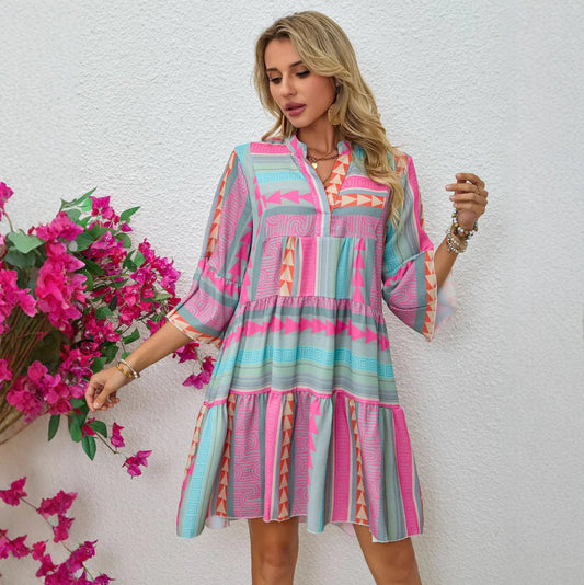 JORDYN – BOHO TIERED SWING DRESS