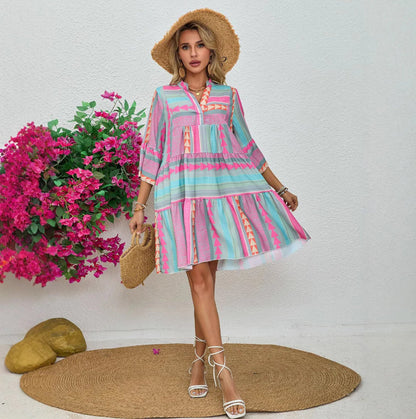 JORDYN – BOHO TIERED SWING DRESS