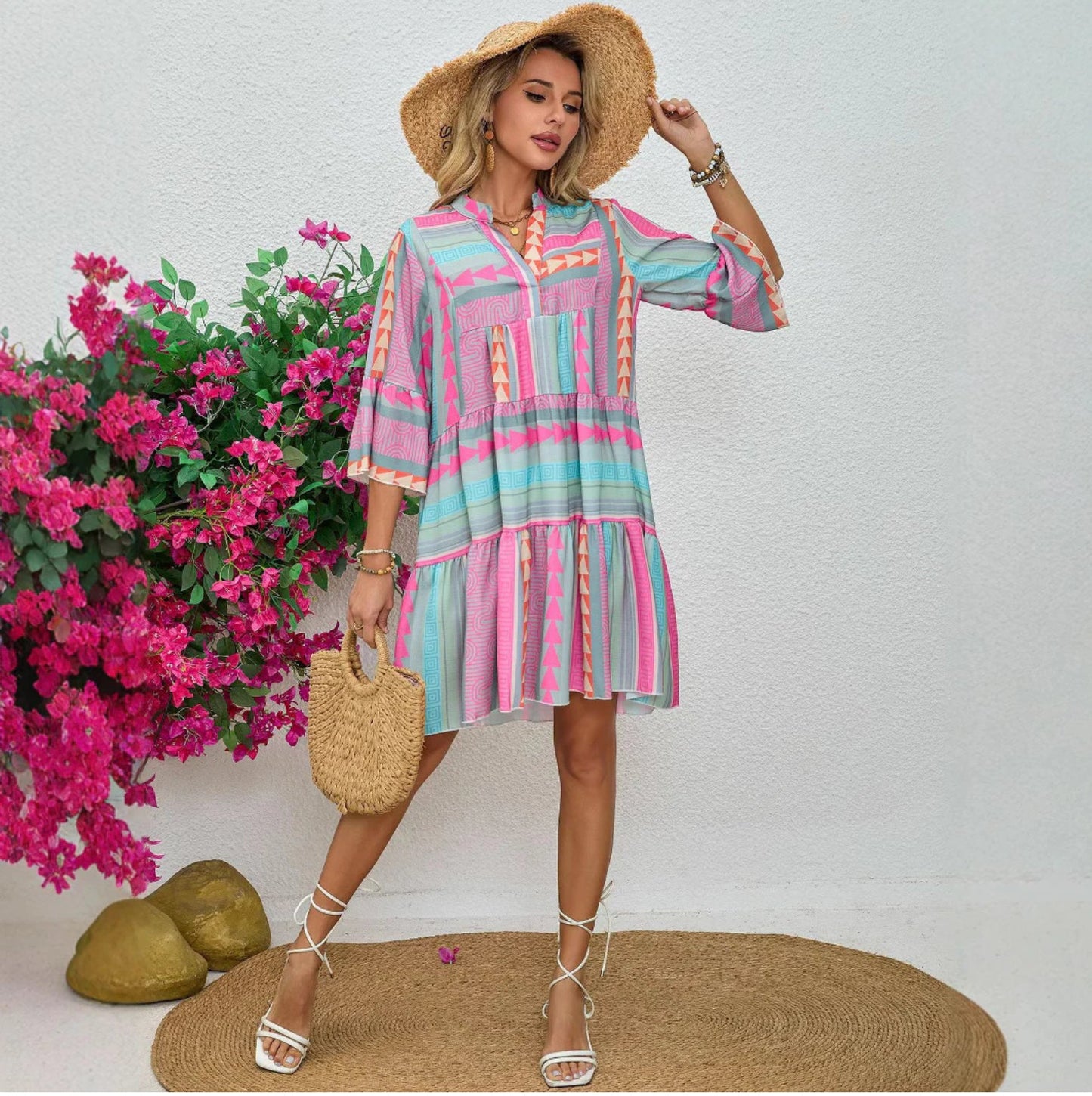 JORDYN – BOHO TIERED SWING DRESS