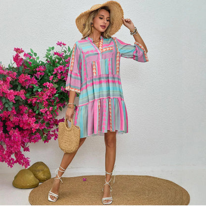 JORDYN – BOHO TIERED SWING DRESS