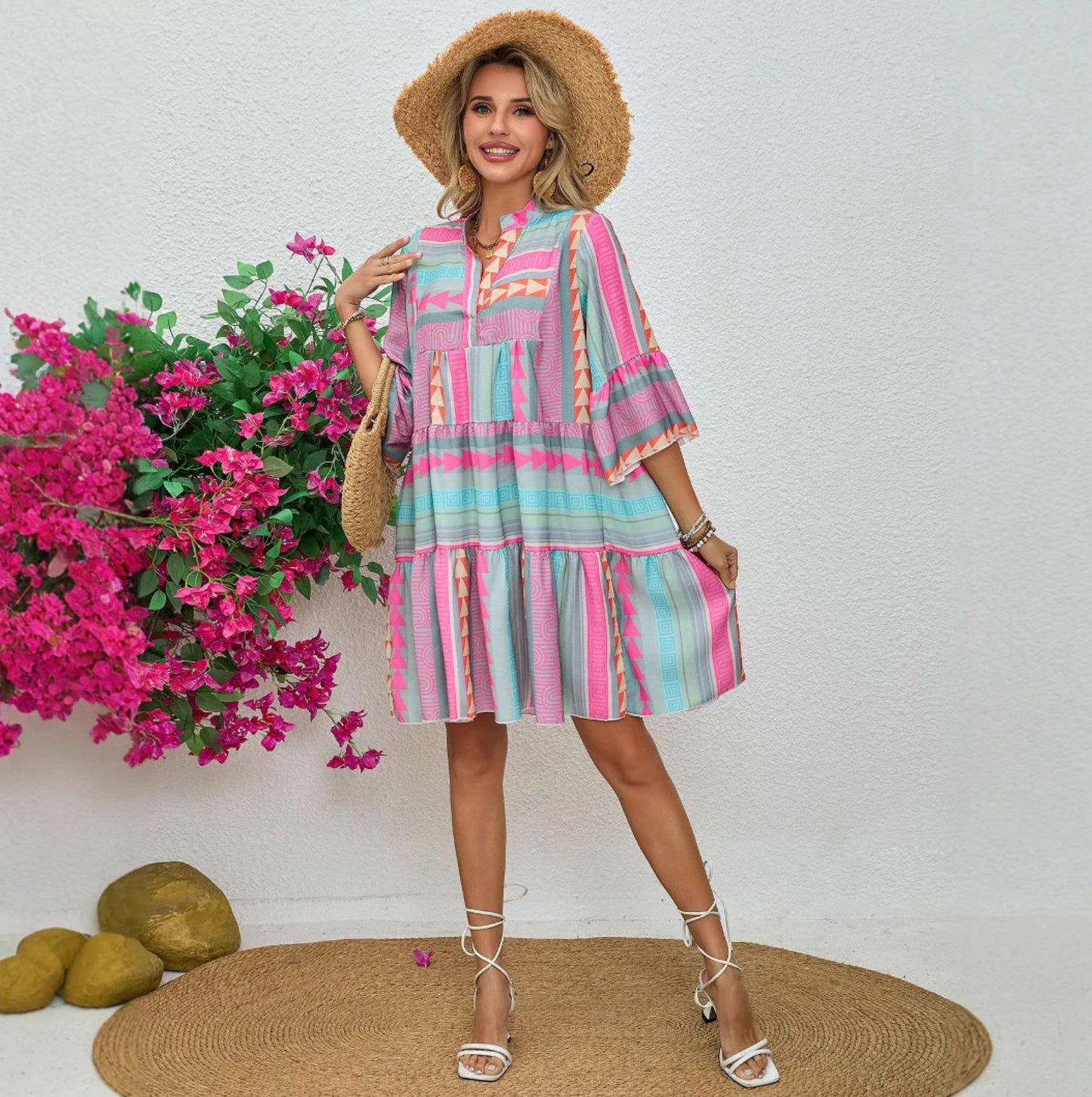 JORDYN – BOHO TIERED SWING DRESS