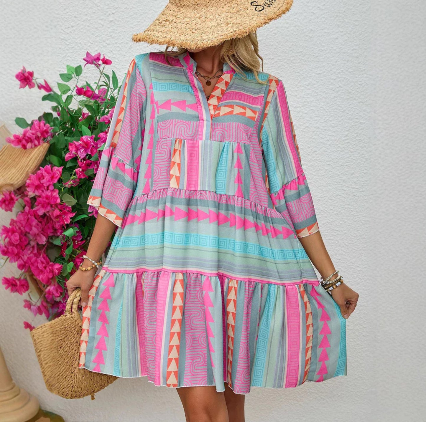 JORDYN – BOHO TIERED SWING DRESS