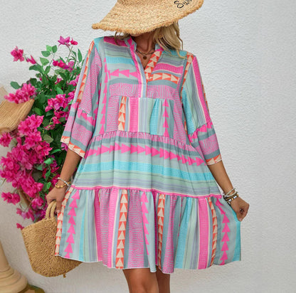 JORDYN – BOHO TIERED SWING DRESS