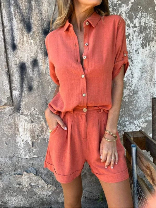 SADIE - LIGHT LINEN SHORT 2 PIECE SET