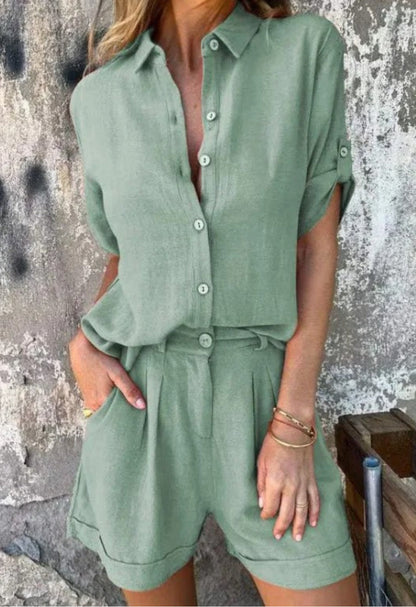 SADIE - LIGHT LINEN SHORT 2 PIECE SET