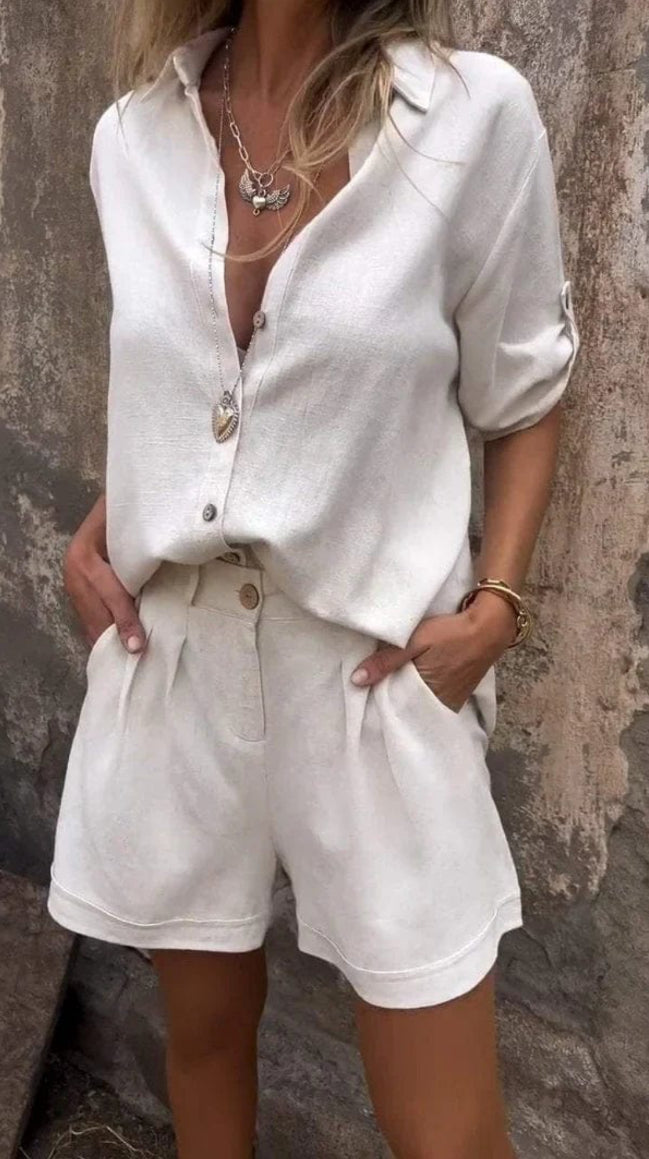 SADIE - LIGHT LINEN SHORT 2 PIECE SET