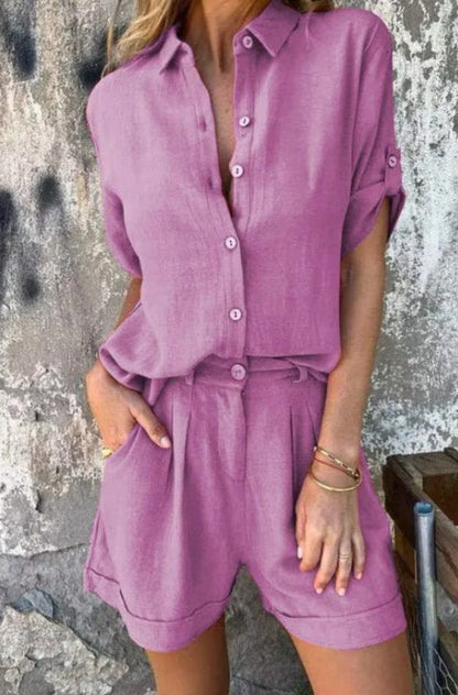 SADIE - LIGHT LINEN SHORT 2 PIECE SET