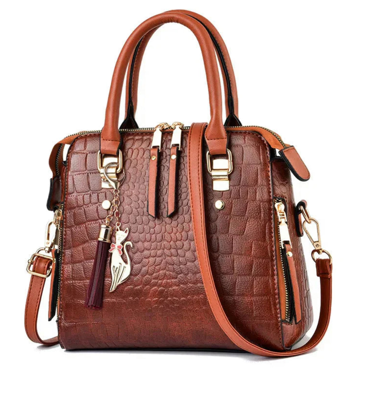 BELEN - BOLSO DE PIEL DE LUJO CON ESTAMPADO DE COCODRILO
