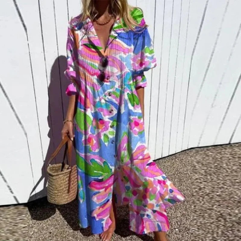 Janet | Vestido Maxi Boho de Lujo