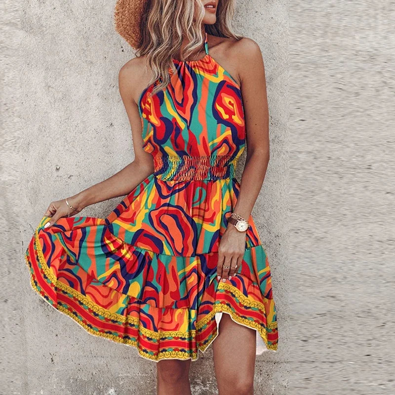 Adrianna™ - VESTIDO MINI ESTAMPADO CON DISEÑO ELEGANTE