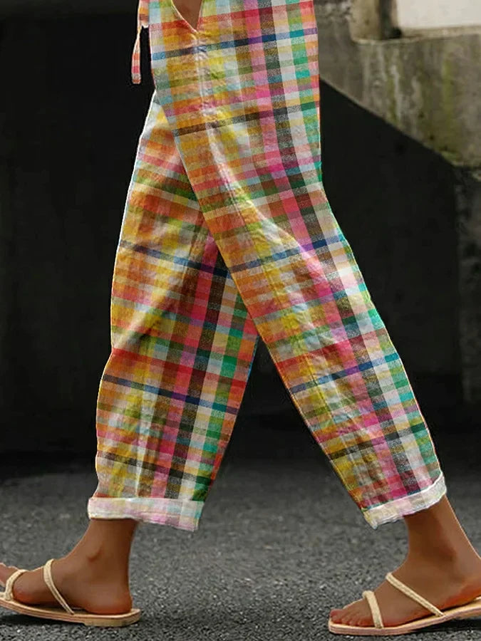 MICHELLE™ - PANTALONES DE CUADROS CÓMODOS CON CORTE RELAJADO