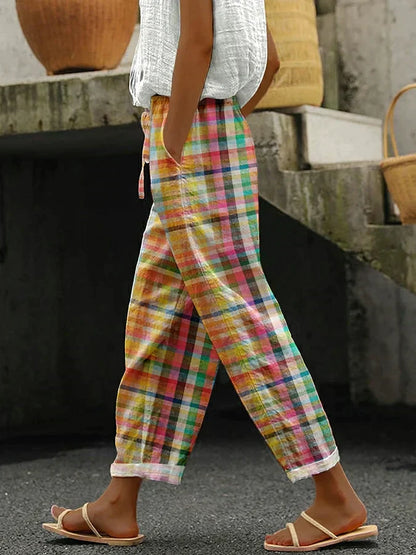 MICHELLE™ - PANTALONES DE CUADROS CÓMODOS CON CORTE RELAJADO